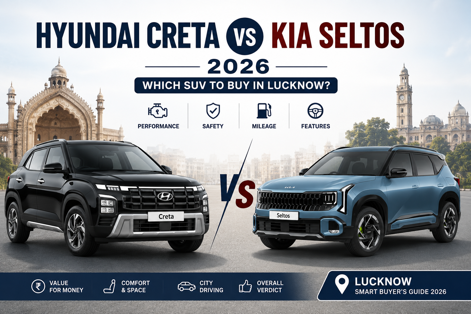 Hyundai Creta vs Kia Seltos 2026 — Which SUV to Buy in Lucknow?